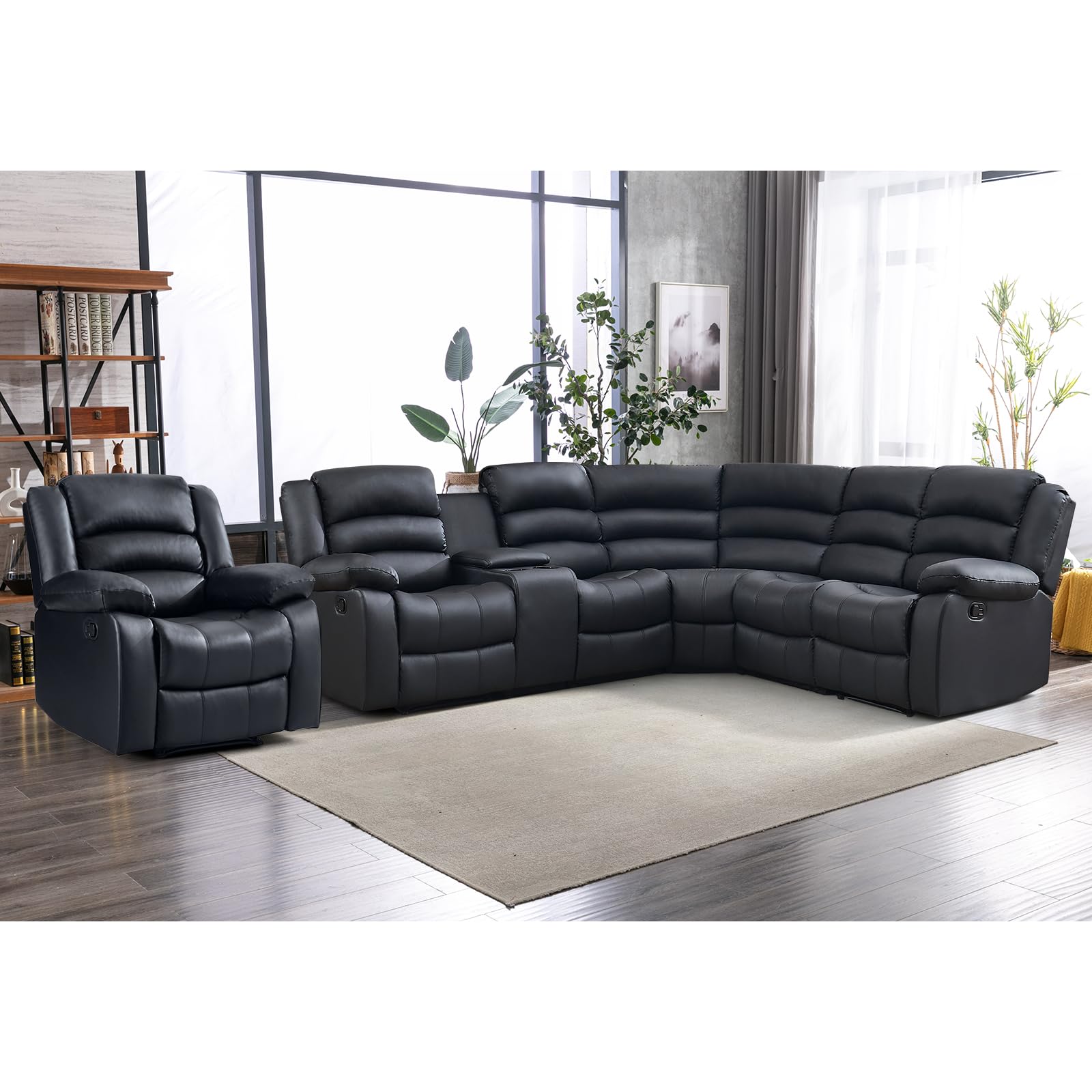 Black / sectional sofa