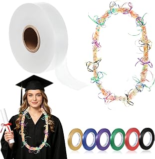 2026 Graduation Candy Lei Tubing Making Kit 2" x 984ft Plastic Lei Bags for Party Poly Tubing 6 Rolls Ribbon Graduation Bags for DIY Party Packing Wreaths Packing Snacks