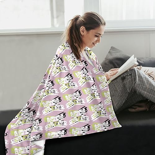 Miniatura 6 de KLL Manta de franela de forro polar con patrón abstracto de moda, 60 x 90 pulgadas, cálida manta de invierno para dormitorio, campamento, cama,