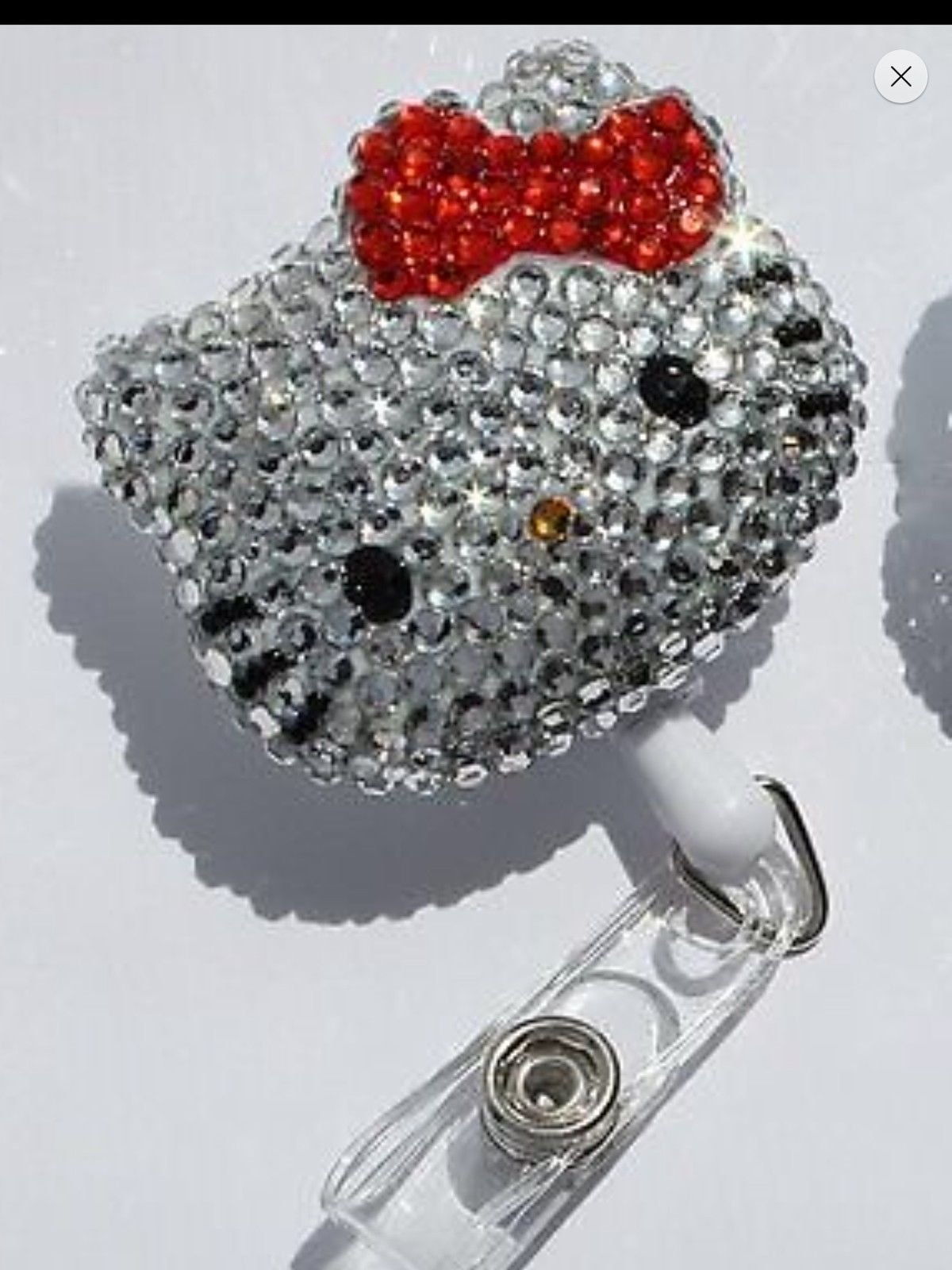 HELLO KITTY SUMMER BLING PERSONALIZED RETRACTABLE ID BADGE HOLDER