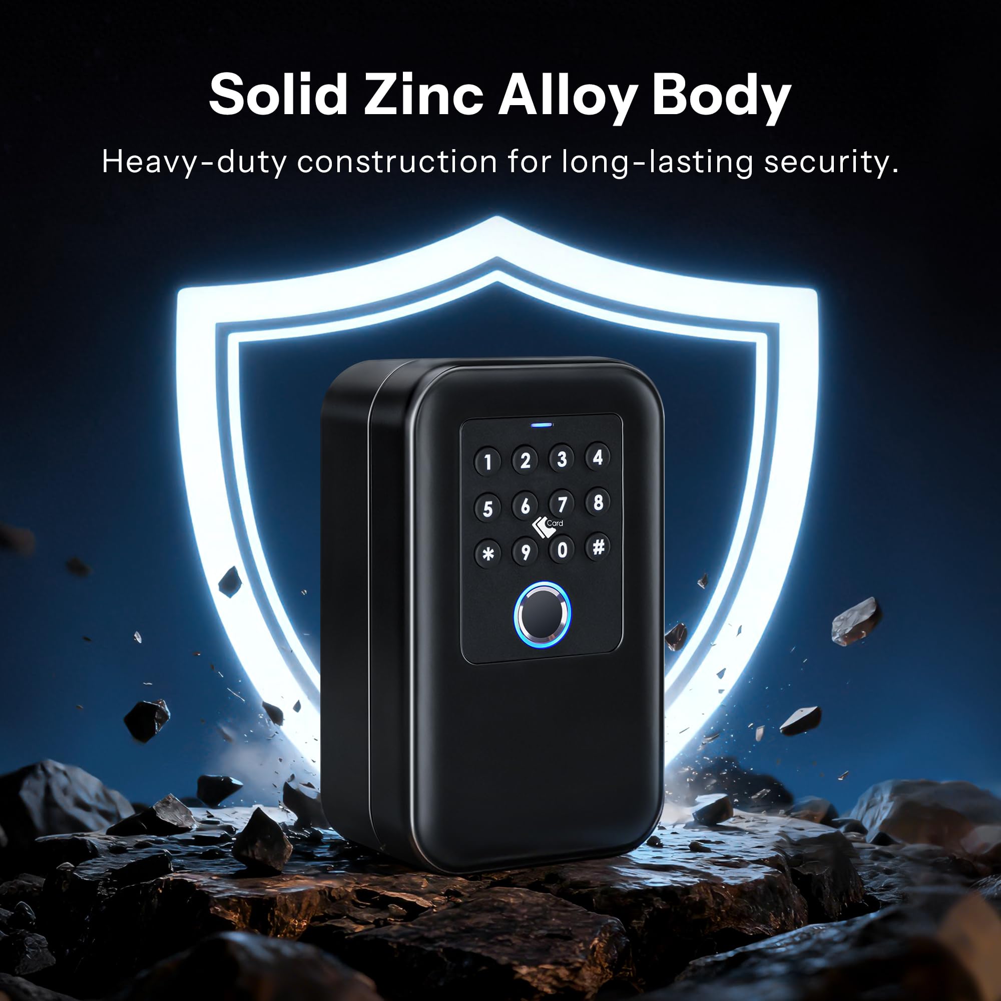 Boîte à clés intelligente avec empreintes digitales, code de passe, application TT-lock, carte d'accès et clé manuelle, étanchéité IP65, design mural ou manille pour l'extérieur, rangement de