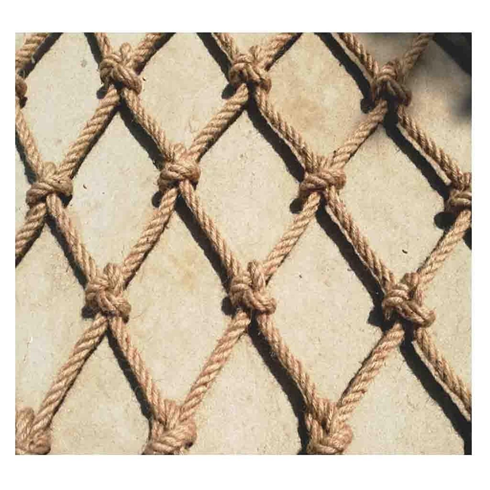 garden netting Hemp Rope Net Heavy Duty Natural Jute Rope Netting Climbing Safety Rope Netts Stairs Fence Playground Protection Nets safety(3 * 4m)