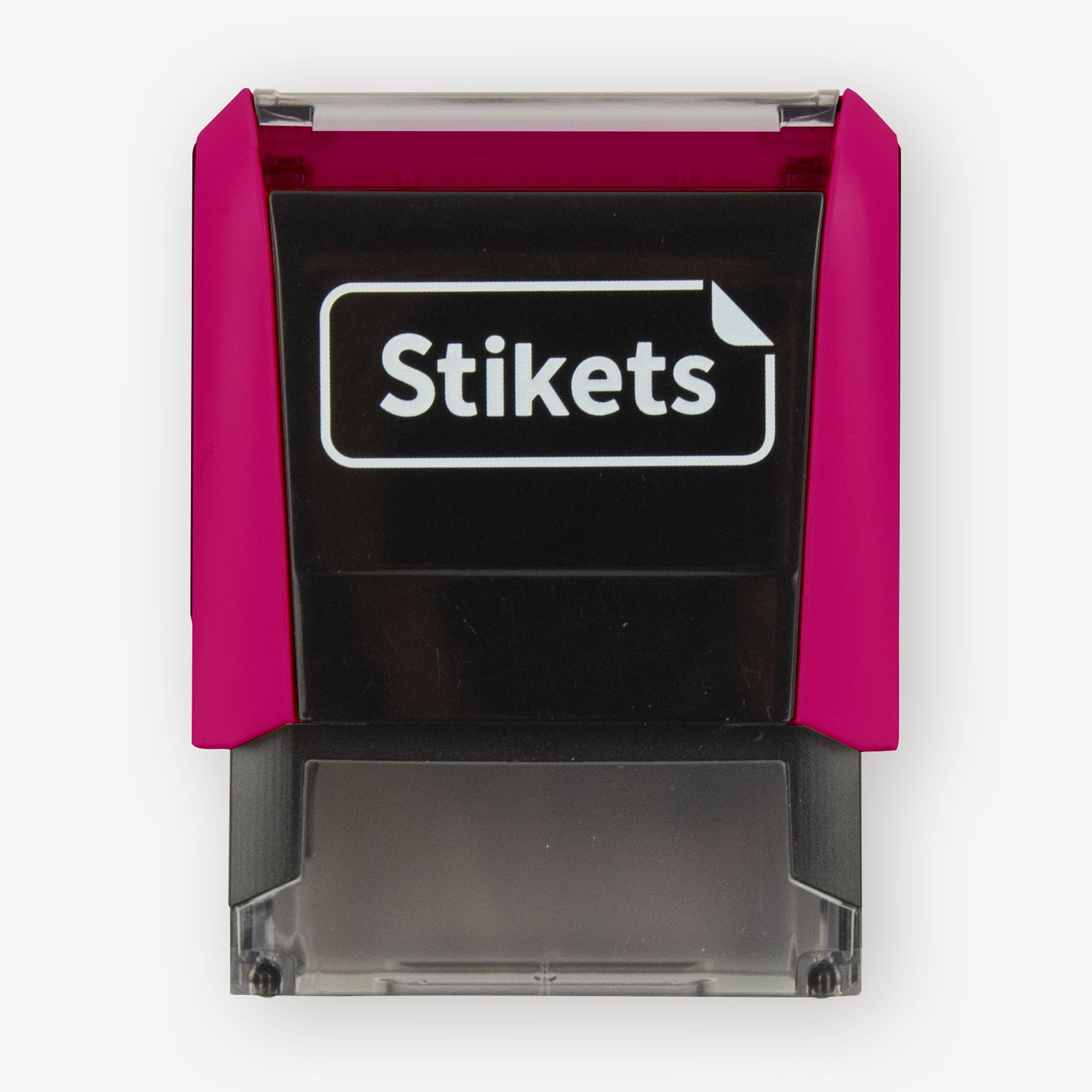 Timbro personalizzato per vestiti e oggetti per bambini per scuola o asilo | Segnalibro con nome permanente con icone - Stikets (Fucsia)