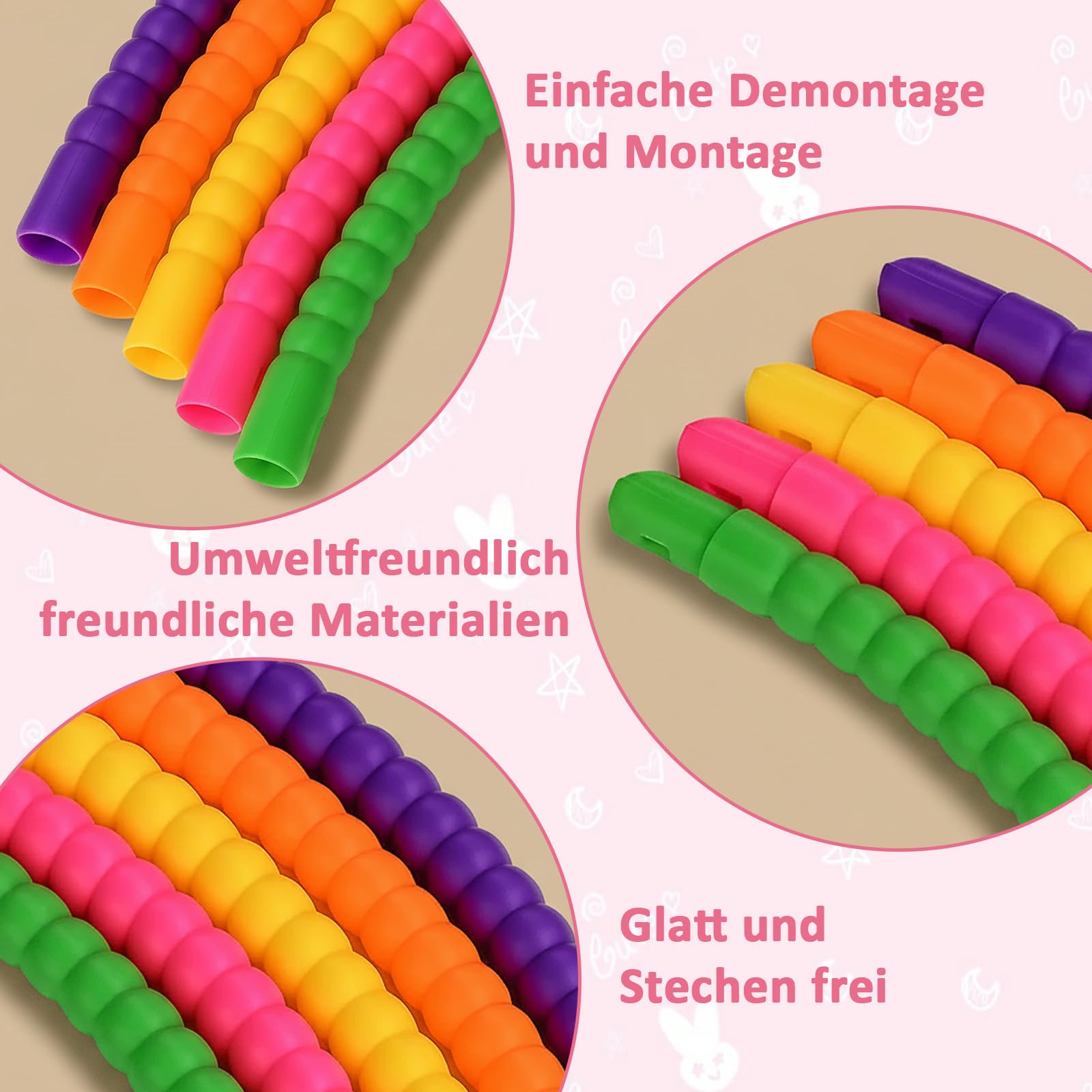 Lot de 2 cerceaux de hula hoop, pour enfants, 8 segments, 58 cm, 100 g, jouet pour 3 à 12 ans, sports de plein air et jeux familiaux