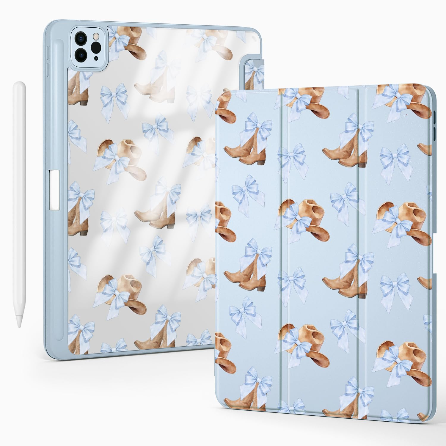Étui iPad 10.2 avec porte-crayon pour générations 7 8 9 coque acrylique bleu - 8