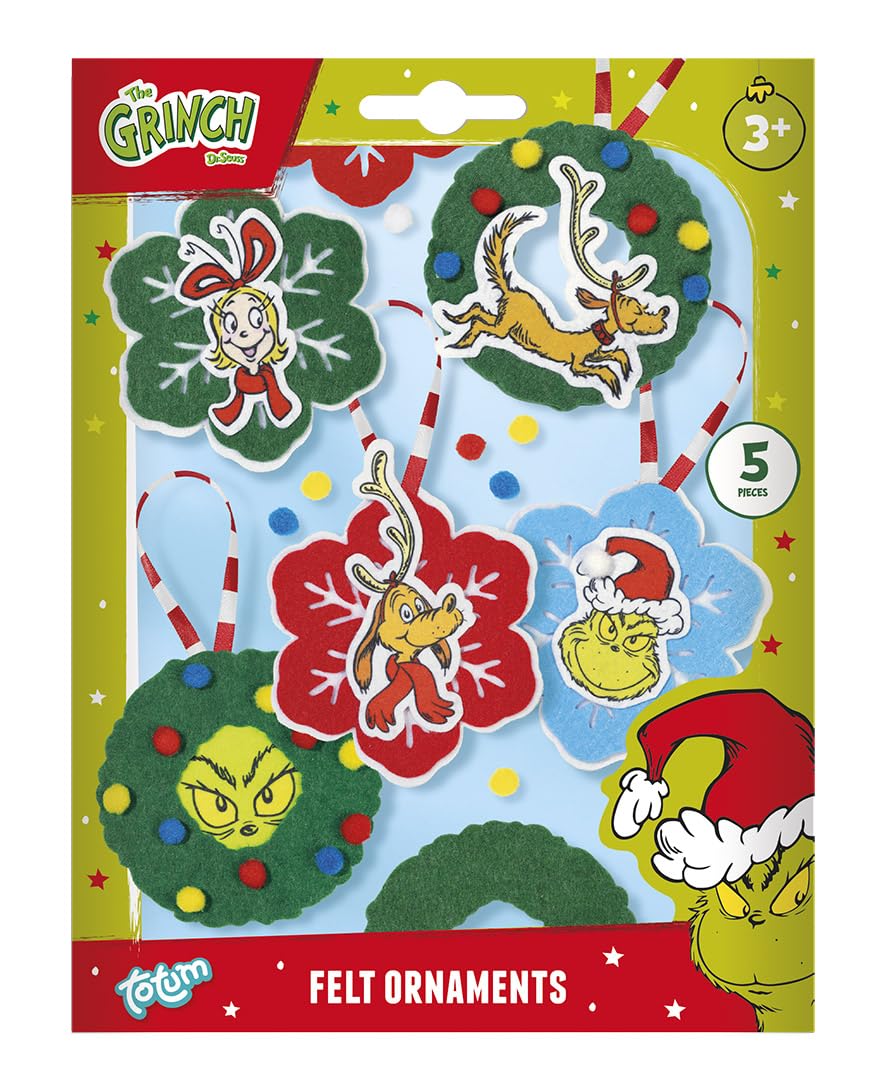 Totum The Grinch Felt Hangers, Green