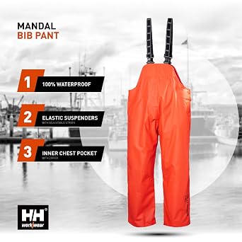 Helly Hansen Workwear Men's Mandal Bib Trousers, Dark Orange, M