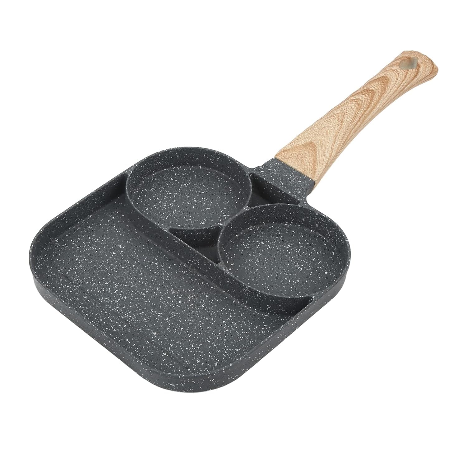 Non Stick Egg Frying Pan 4 Hole Non Stick Frying pan, Multi-Purpose Frying pan for Omelet uttapam,idli Burger Poached Egg Kitchen Breakfast with Detachable Handle(Black) (Model : MBH) — Amazon image 7