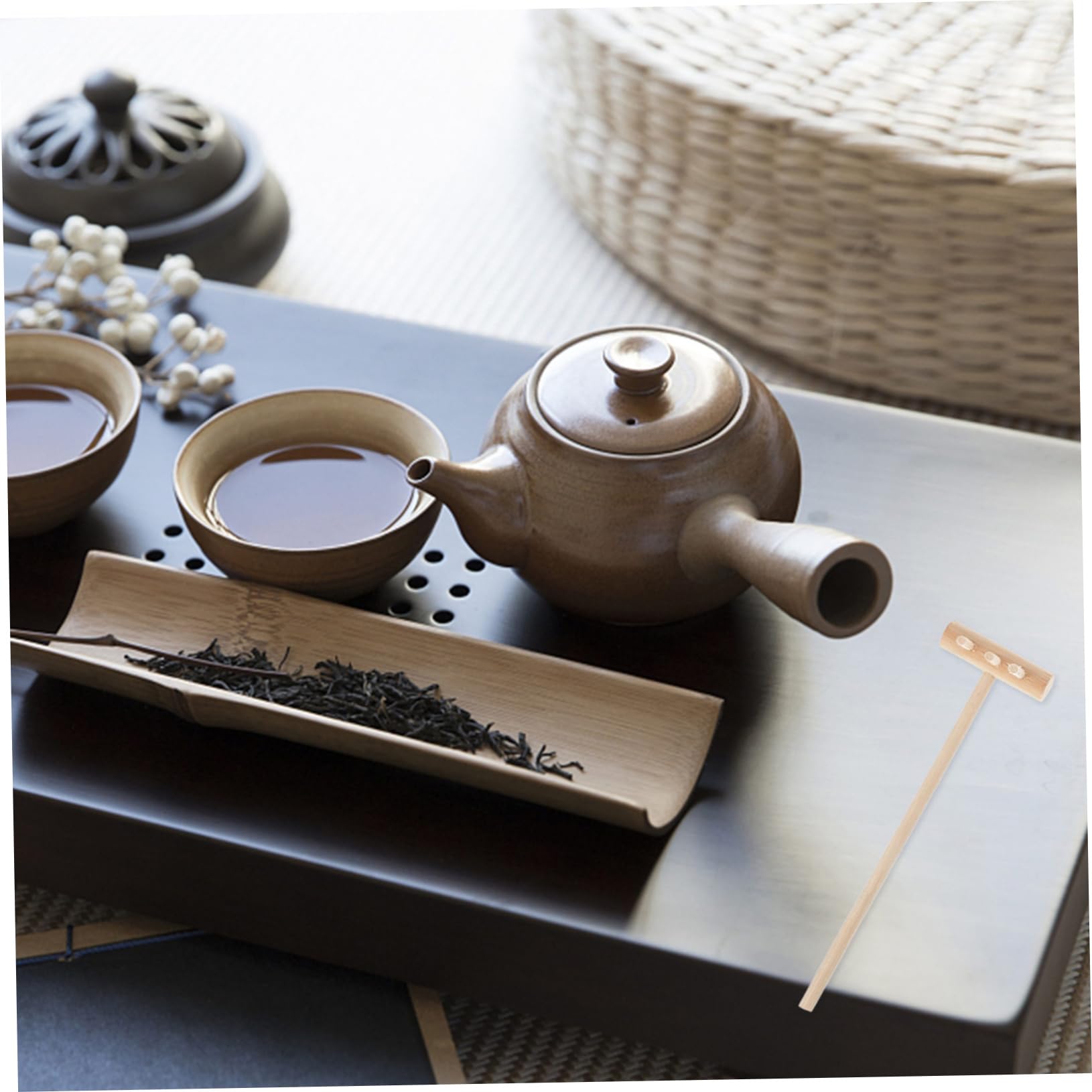 NAMOARLY Miniature Zen Garden Rake Set 4 Tine Bamboo Rake for Sand Art Zen Garden Accessory Decorative Tool Kit