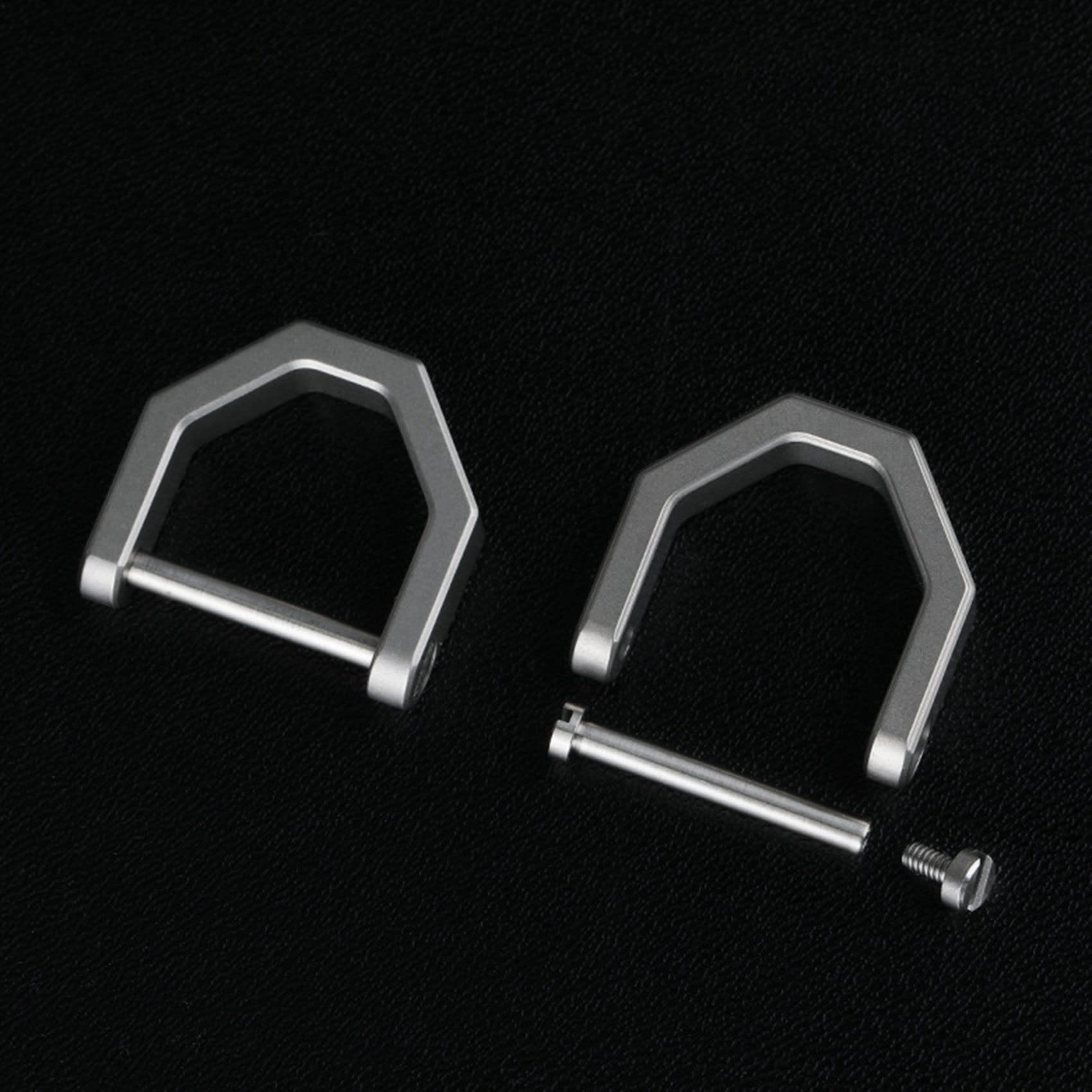 Titanium D-ring Sleutelhanger - U-vormige Klip - Met Schroef Bevestiging Binnenwijdte 10 Mm