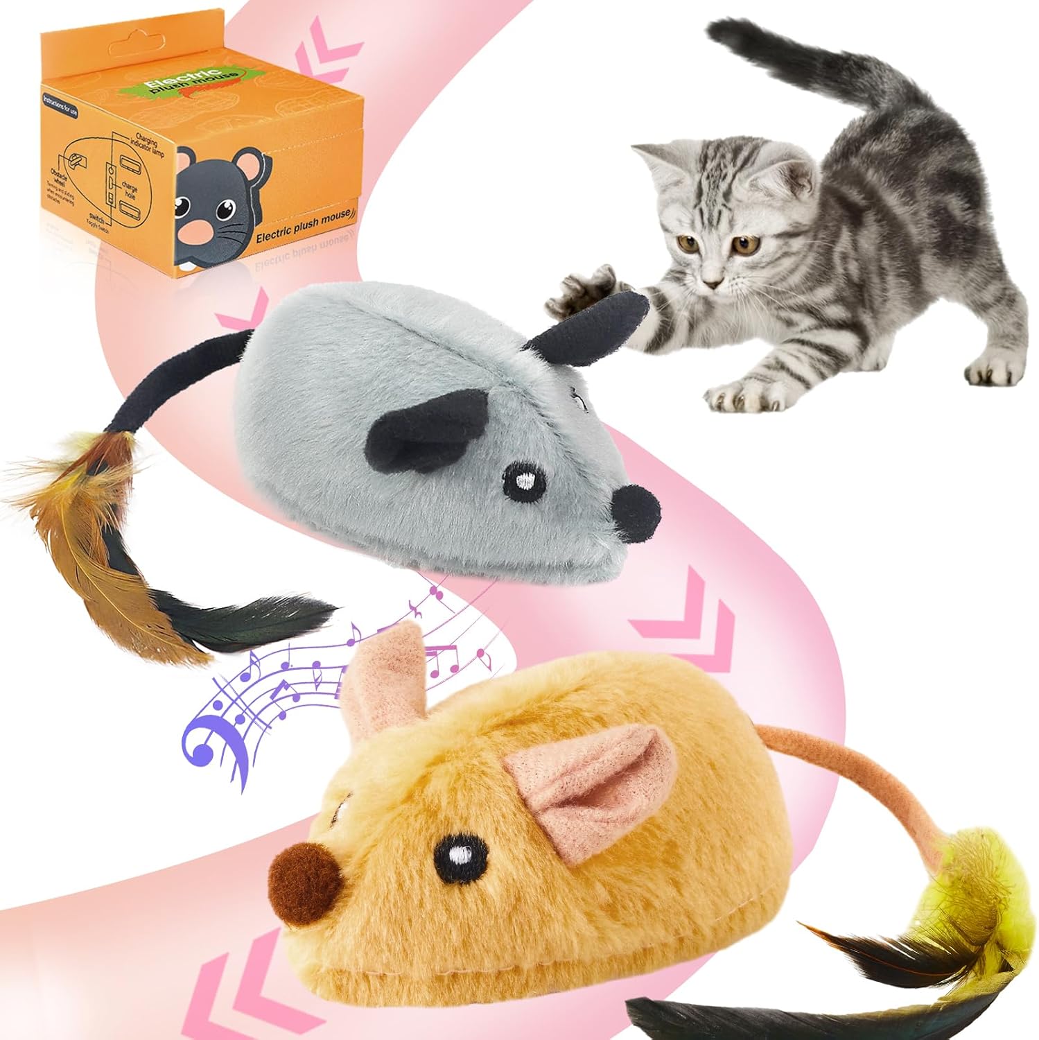 4TSL Interactive Cat Toys for Indoor Automatic Moving