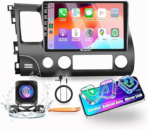 Para Honda Civic 2006-2011 LHD Quad Core 2G+64G CarPlay Android Navegación Automática Android Estéreo GPS Radio Reverse Cámara Pantalla 10 "IPS