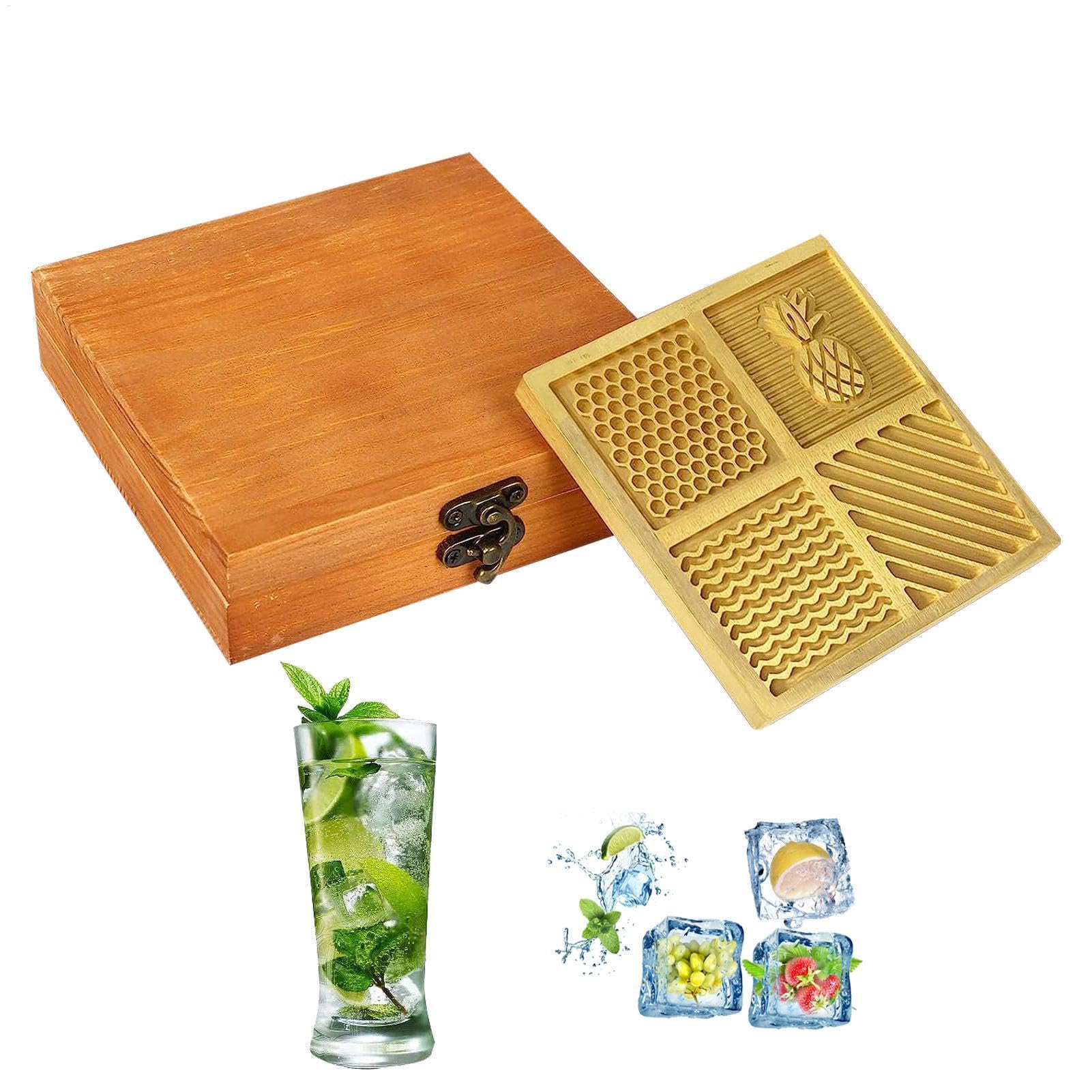 Moule à glaçons et tampon à glace pour cocktails en laiton pour sublimer vos verres