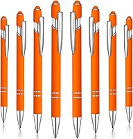 Vista 9 de 8 Pieces Ballpoint Pen with Stylus Tip Black Ink 2 in 1 Stylus Metal 1.0 mm Medium Point Smooth Pen Rainbow Colorful Rubberized Ballpoint for Touch
