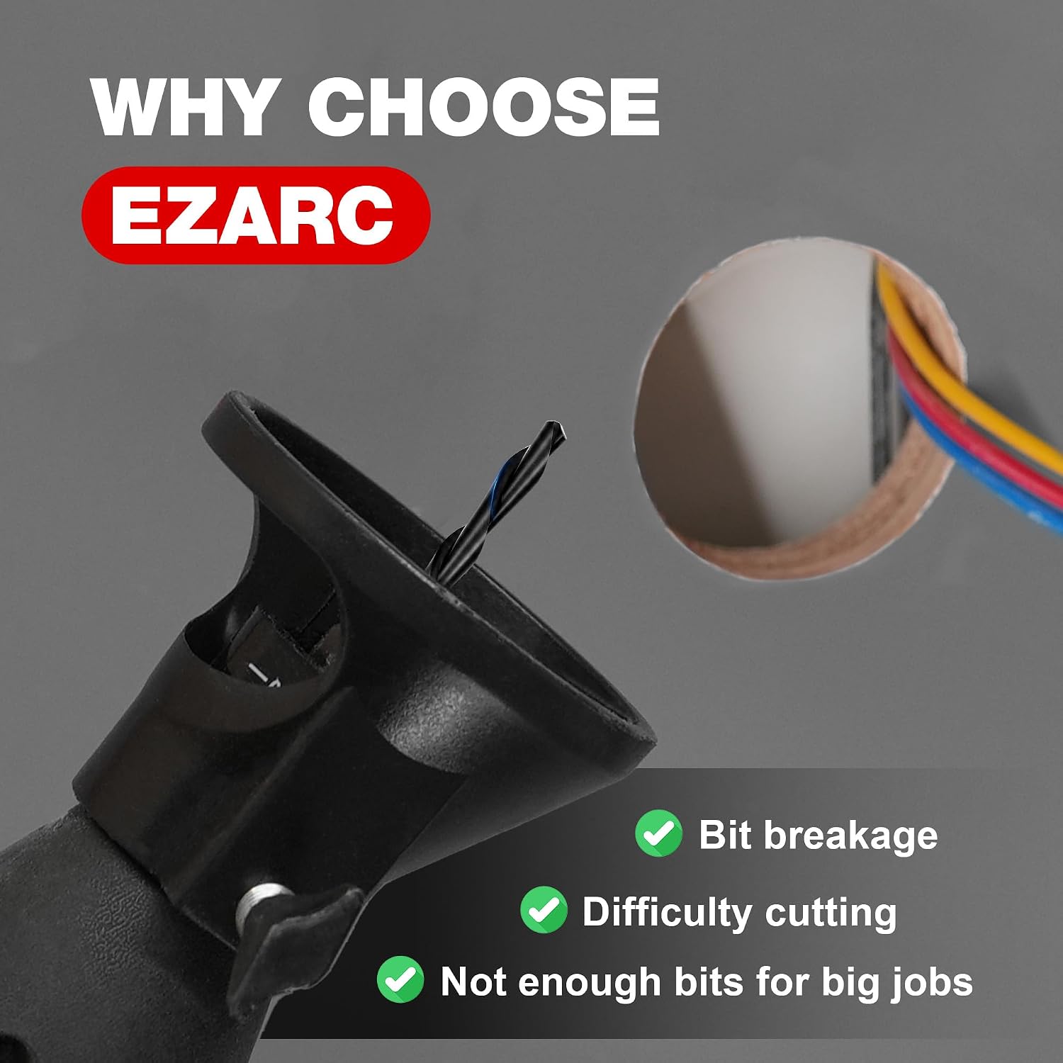 EZARC 1/8-Inch Multi-Purpose Cutting Bits for Drywall Wood Plastic