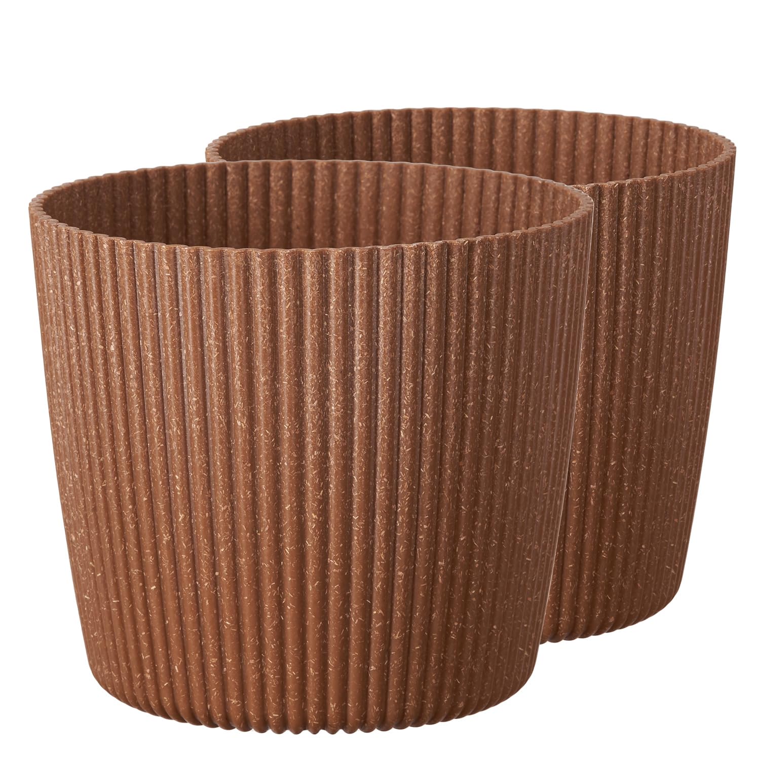 Tymar Vaso Per Fiori Rotondo 15 Cm - 2 Pezzi In Plastica PP Nero, Senza Foro Di Drenaggio - 5