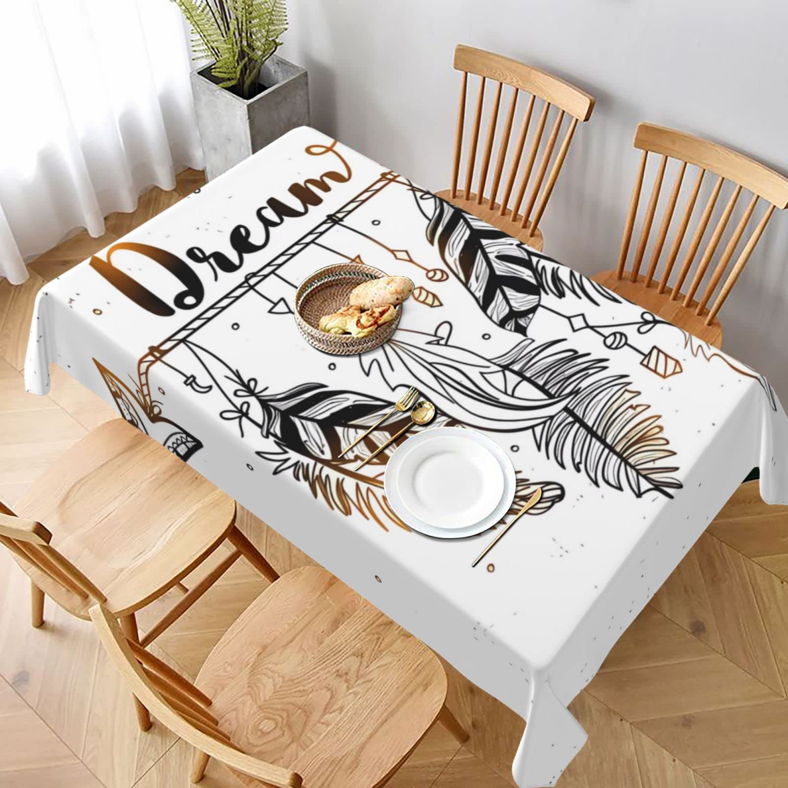 Nappe résistante aux taches et plis Feather and Dream, linge lavable pour table de salle à manger