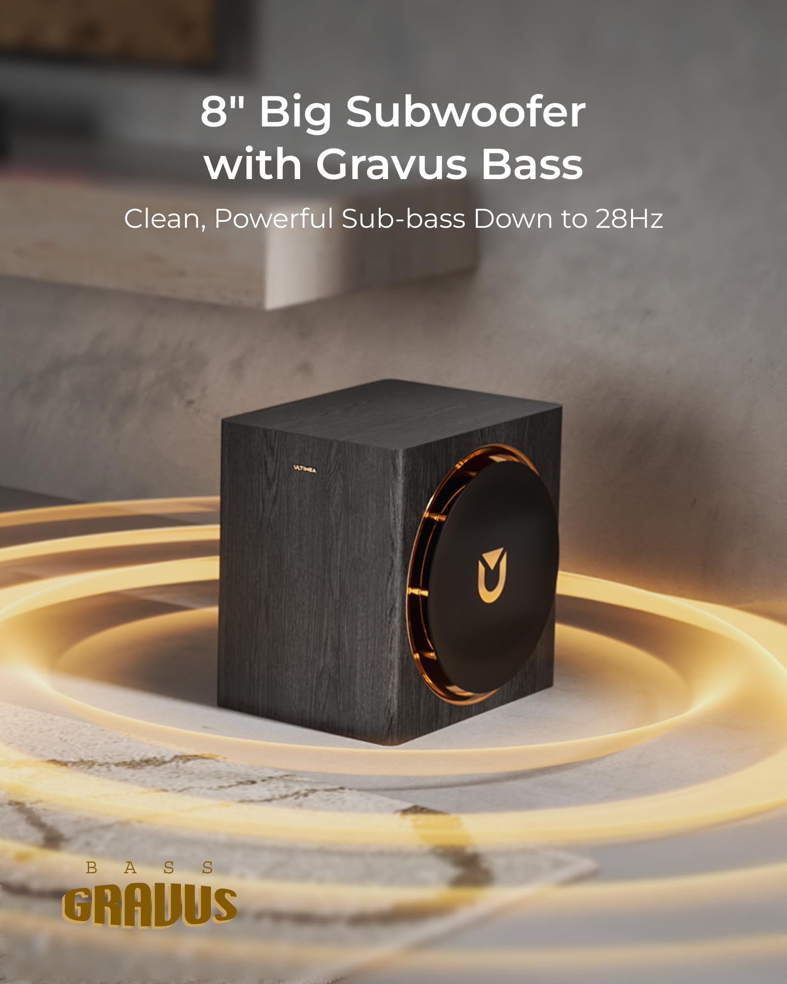 ULTIMEA Skywave X50 5.1.4ch Wireless Surround Sound System for TV, 760W Professional Sound Bar w/Dolby Atmos, 2 Wireless Surround Speakers & 8" Subwoofer, GaN Amplifier, 4K HDR Pass-Through, HDMI eARC