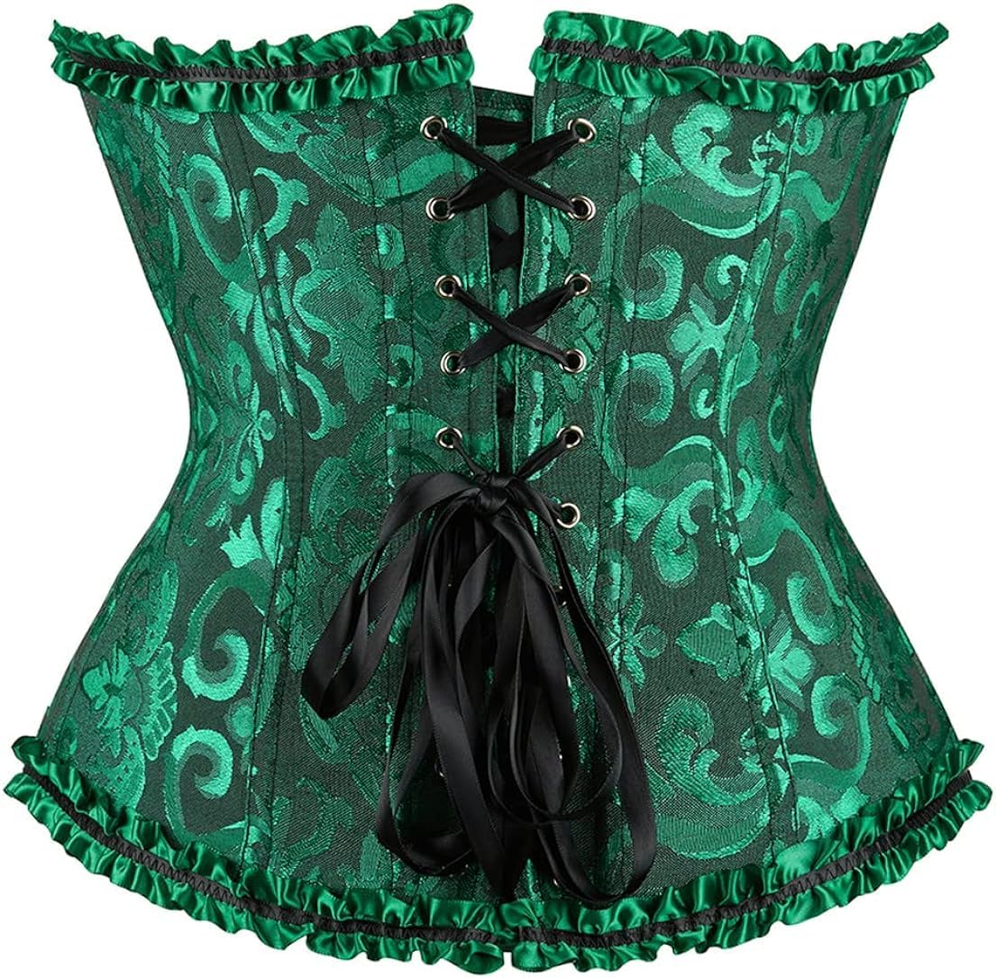 NIYIGEJI Damski koronkowy gorset z fiszbinami gorset bielizna bodyshaper top XS-6XL