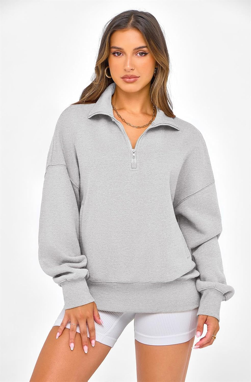 PRETTYGARDEN Womens Half Zip Oversized Sweatshirts Fleece Hoodies 2026 Trendy Long Sleeve Pullover Tops Y2k Spring Outfits - Image 2