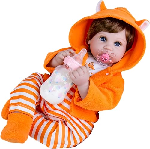 Aori Muñecas Reborn de 22 pulgadas realistas realistas recién nacidas con zorro juego