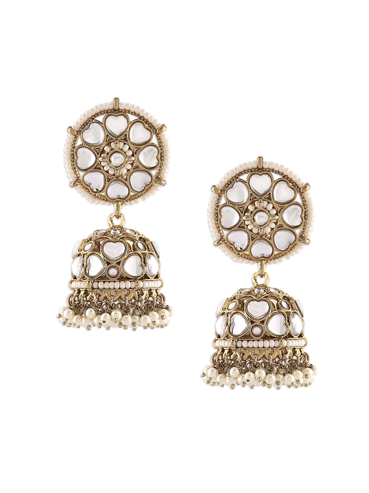 See full amazon price history chart for Zaveri Pearls Gold Tone Heart Shape Kundan Traditional Beaded Jhumka Earring For Women-ZPFK16737 Zaveri Pearls Gold Tone Heart Shape Kundan Traditional Beaded Jhumka Earring For Women-ZPFK16737 (B0CLD6NWL4) Amazon Price History, Amazon Price Tracker
