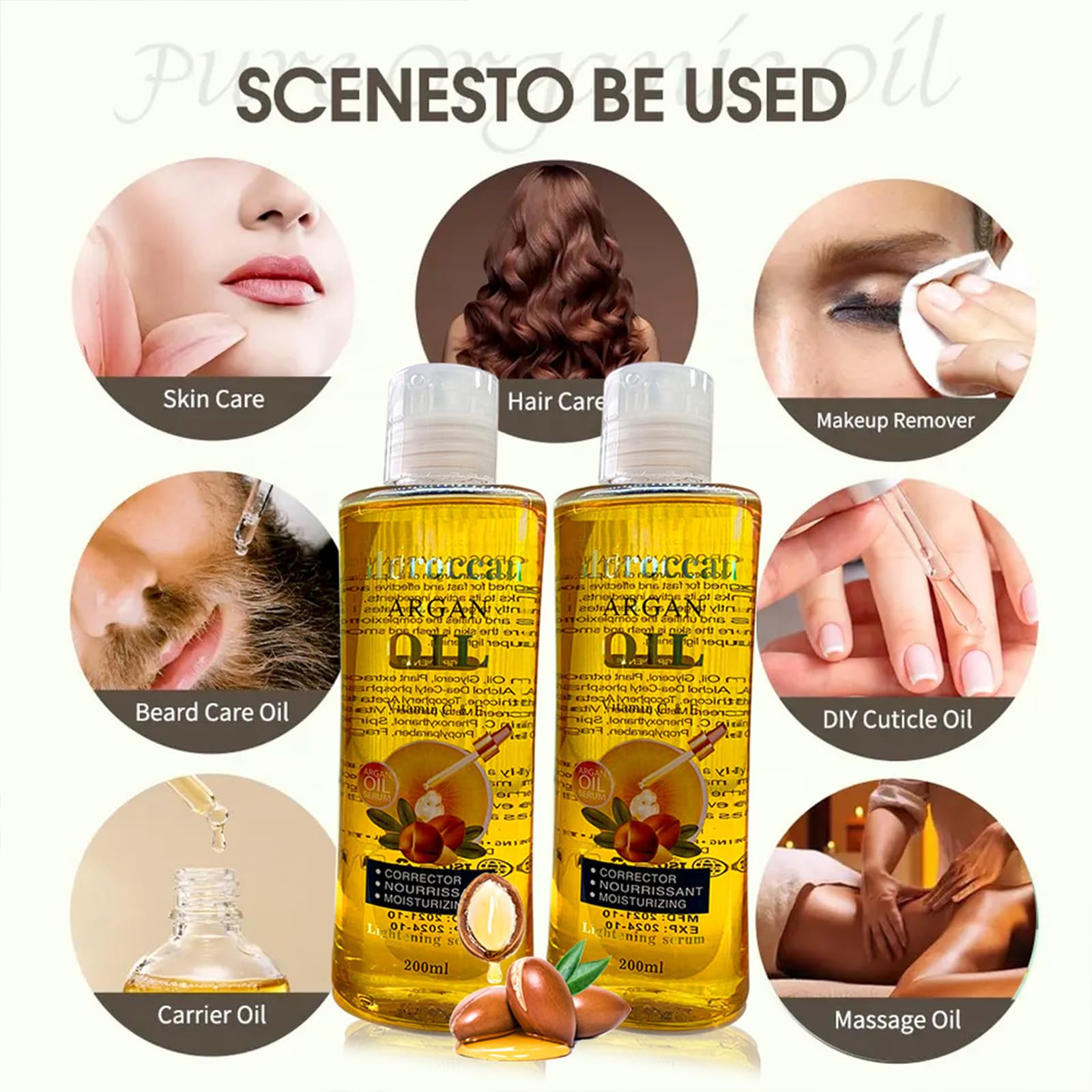Moroccan argan oil for hair and skin, lightweight body oil for daily hydration - Image 4
