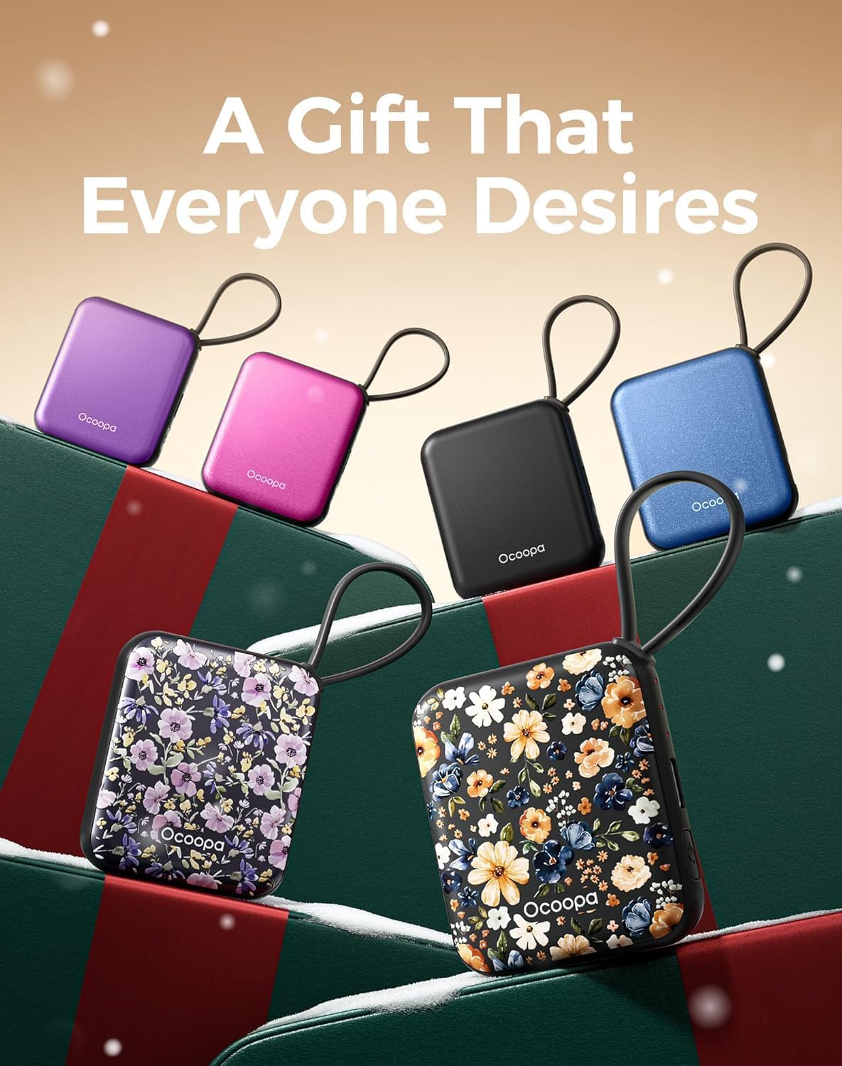 OCOOPA Hand Warmers Rechargeable, Smart Temp Control,100℉ -126℉, UL Safe, 7H*2 Long Battery, Palm-Sized Ultra Compact Fits Gloves, Purse, Camping, Travel, Cold Hands Gifts Women,UT5 Nano