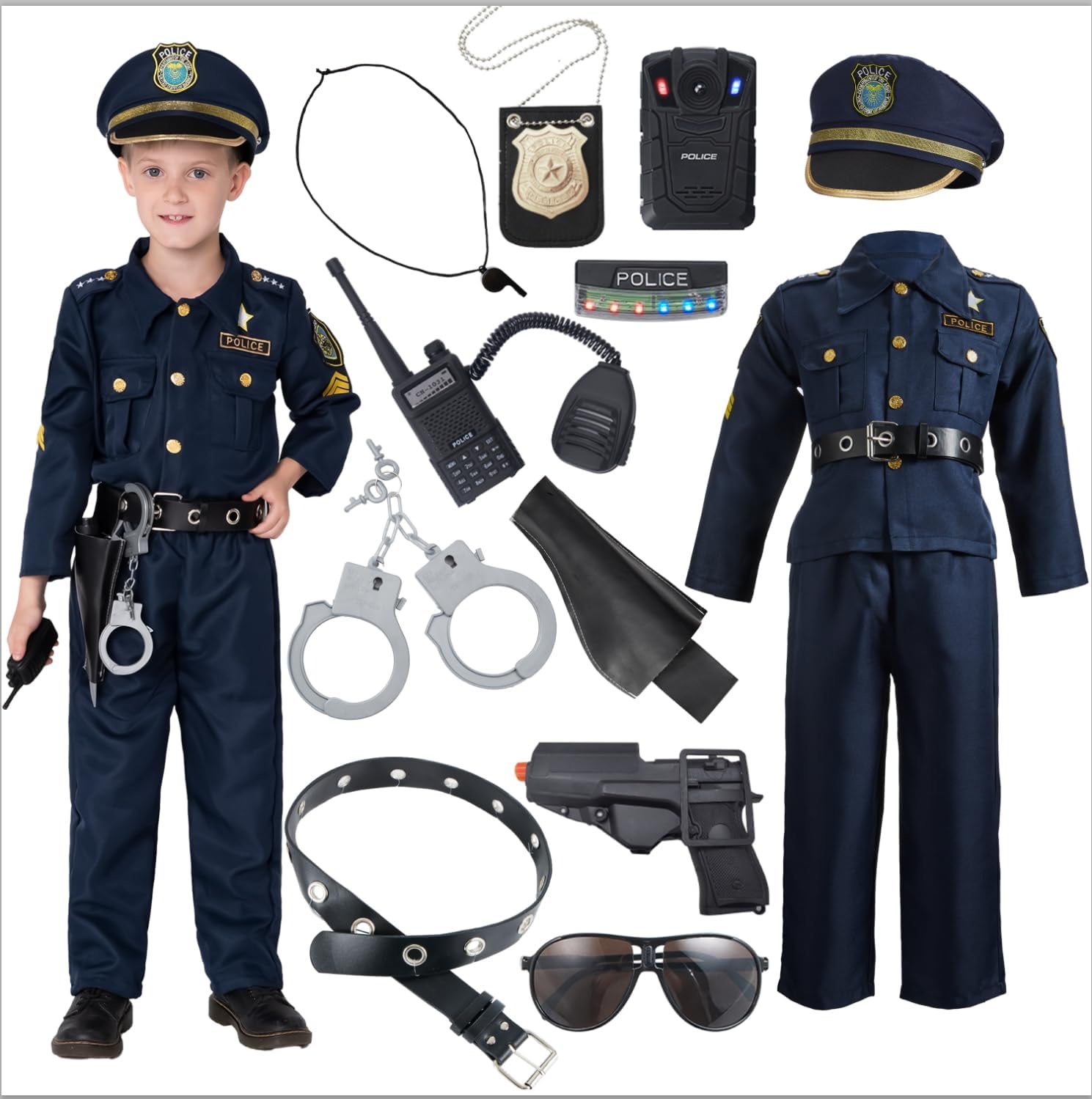 UILYNIU 2 Pièces Badge De Policier, Accessoires de Déguisement de Police, Jouet de Jeu Rôle Policier, Accessoires de Jeu de Police pour Halloween, Carnaval, Fête à Thème, Cosplay Jeux (Silber