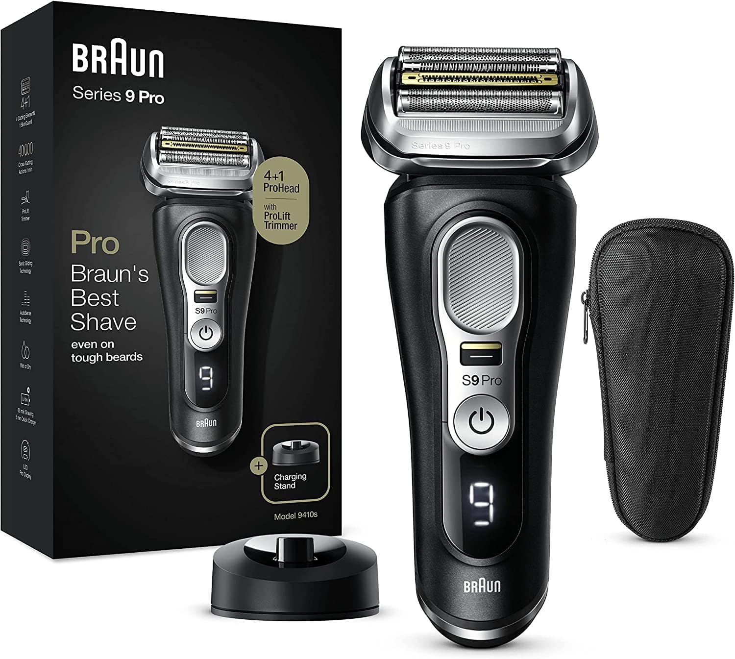 Braun Series 9 Pro 4210201393313 Electric Shaver, Black, Silver ...