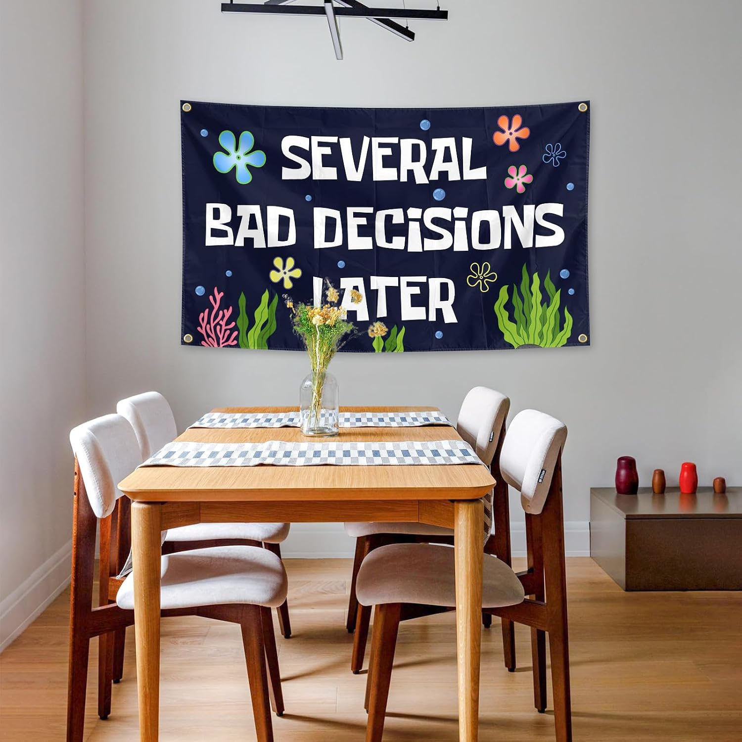 Several Bad Decisions Later Flag 3x5 Ft with 4 Brass Grommets Blue Tapestry for College Dorm Bedroom Living Room Man Caveor Office Wall Decor (Blue Flag)