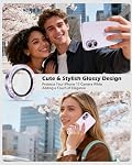 CloudValley for iPhone 17 Glitter Camera Lens Protector, Bling Ultra-HD Tempered Glass Cover with Metal Ring, Sparkly Anti-Scratch Accessories for Women, Easy Installation, Glitter Purple