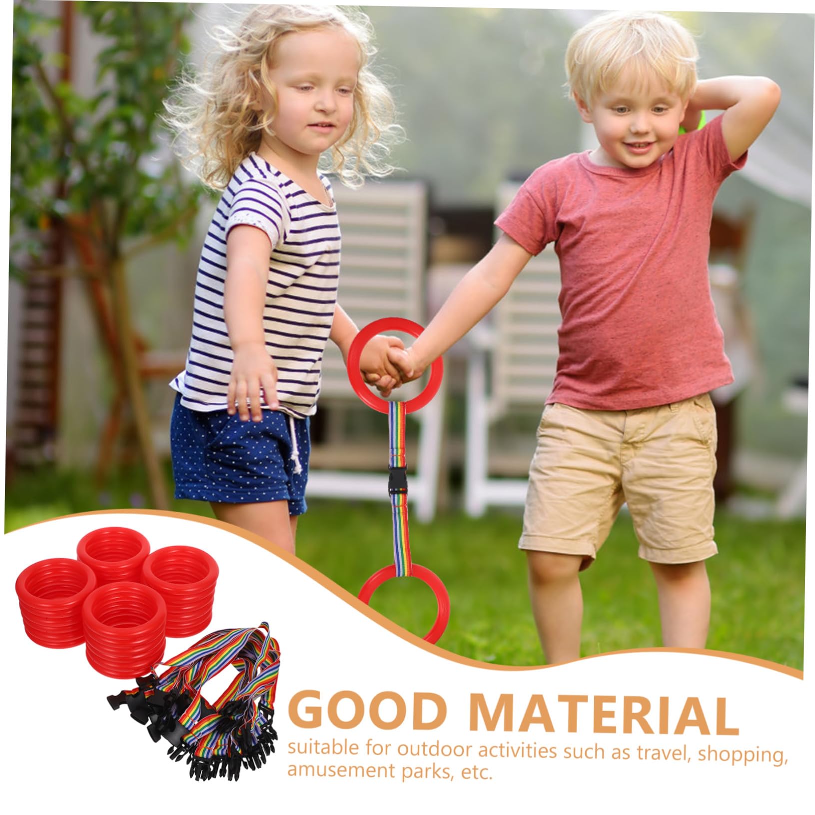 BESPORTBLE 24 Juegos De Pulseras De Para Correas Para Niñas Pulseras De Seguridad Para Bebés De Plástico Para En Edad Preescolar Cuerda Para Caminar Con Anillos Rojos