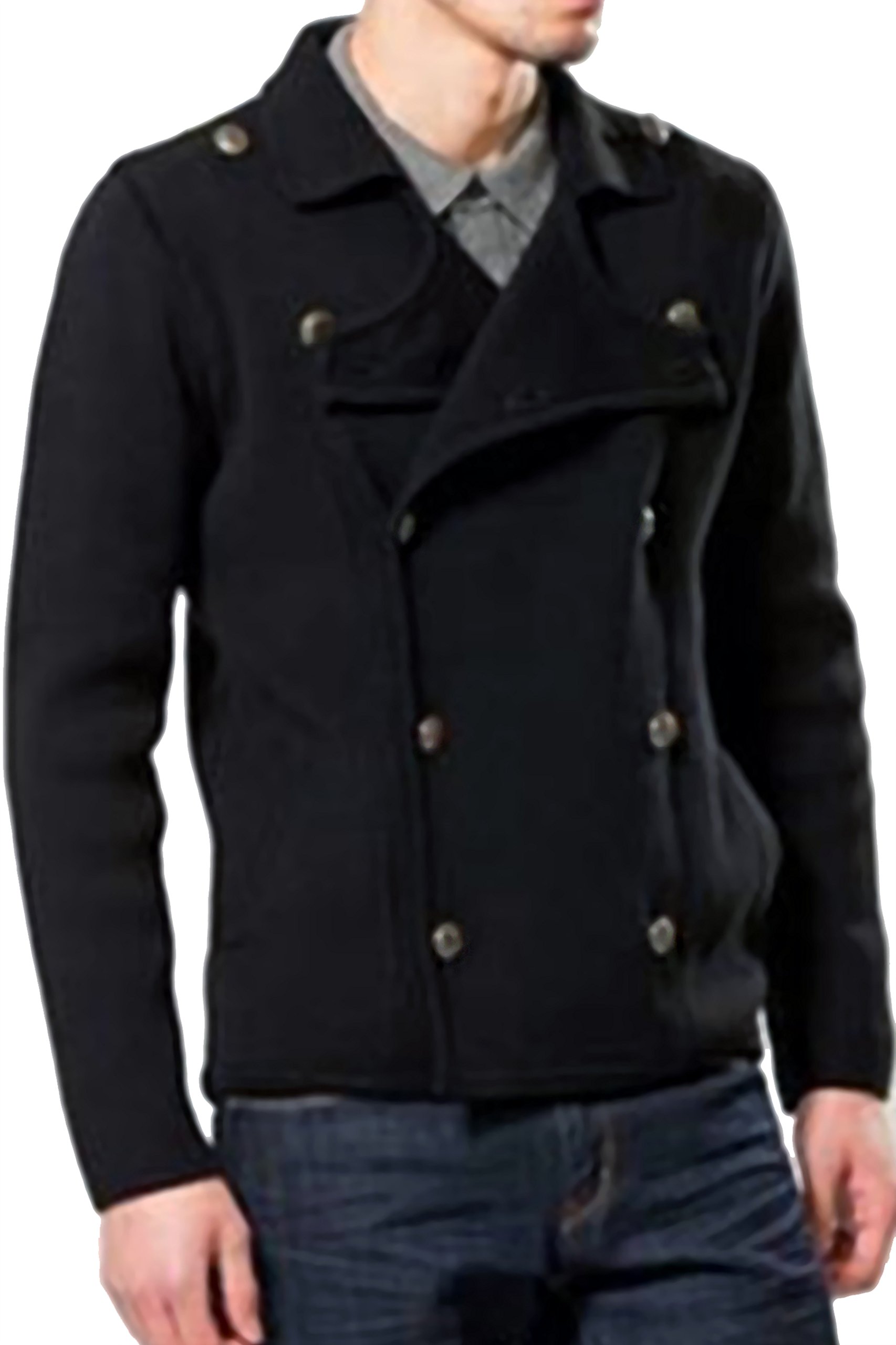 Men's Knitted Double Breast Motor Jacket Sweater