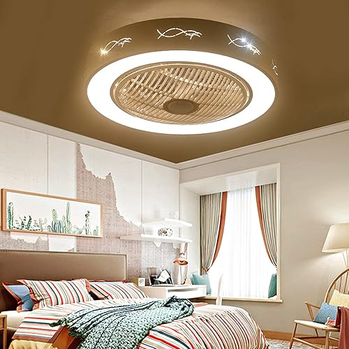 Miniatura 3 de YUEGOO Ventiladores De Techo con Lámparas, Ventilador De Techo con Luz, Lámpara Colgante De Control Remoto Lámpara De Colgante De Metal Moderno En