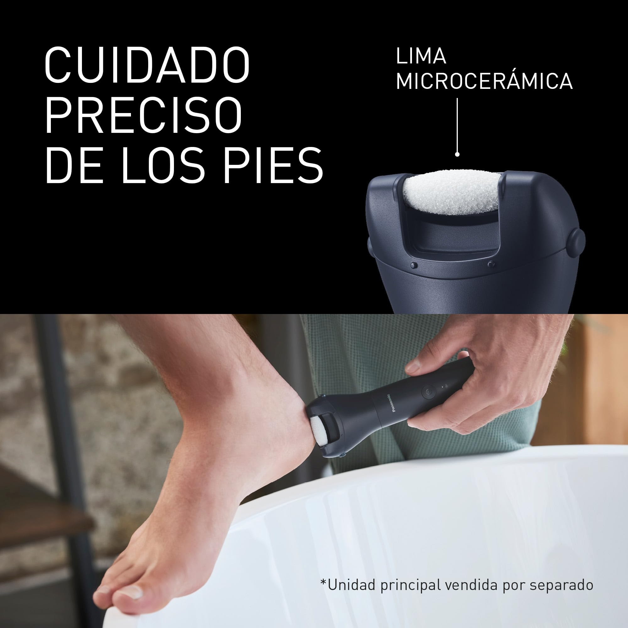 Panasonic ER-CFC1-A503 MULTISHAPE [Sistema De Cuidado Personal] Accesorio Cabezal para el Cuidado de los Pies, Lima Eléctrica para Pies, Removedor de Durezas, Microcerámica, Negro
