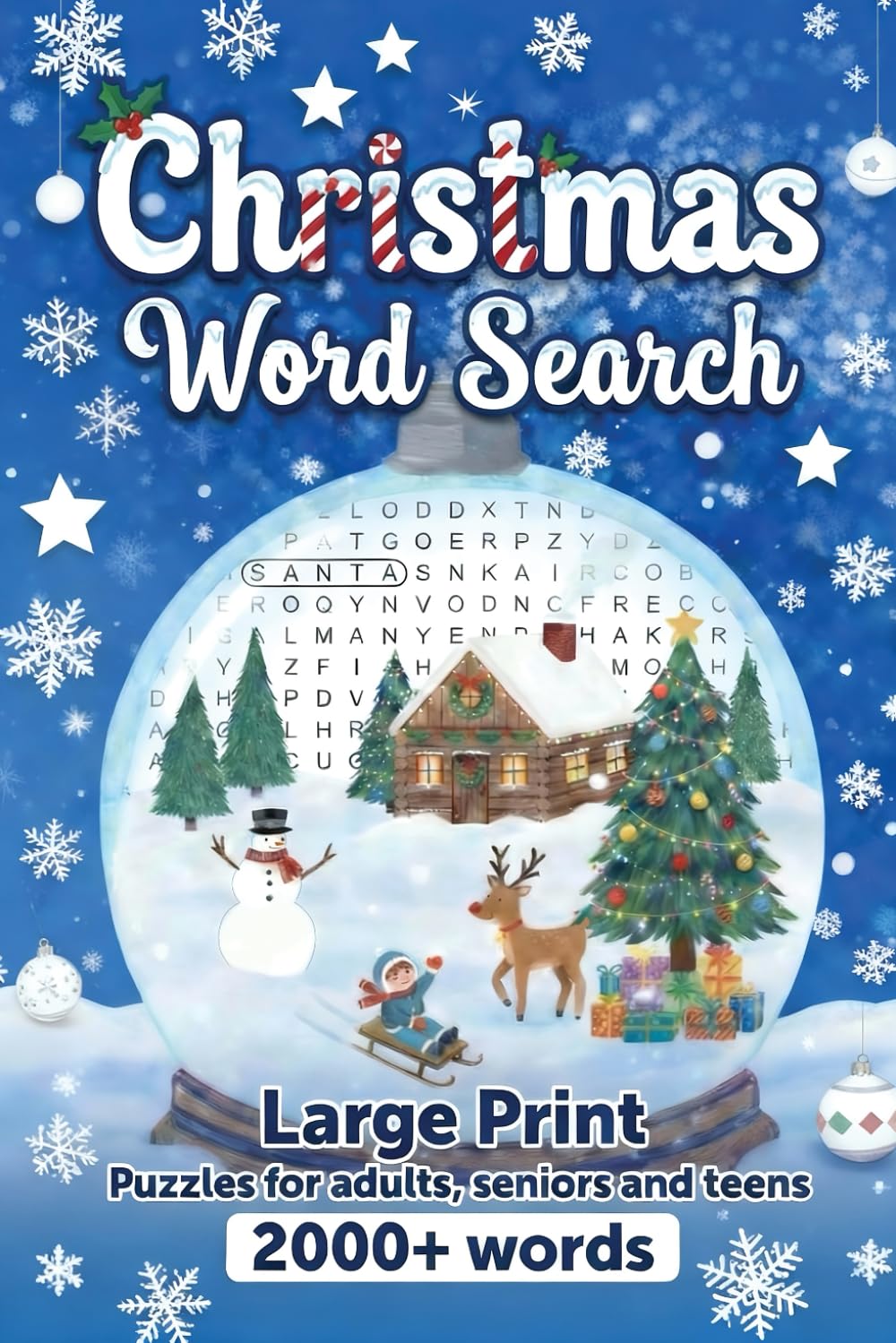 Christmas Word Search Book for Adults, Teens and Seniors Large Print: 2000+ Words Holiday Themed Words to Find, Fun White Elephant Gifts and Stocking Stuffers for Seniors, Men & Women