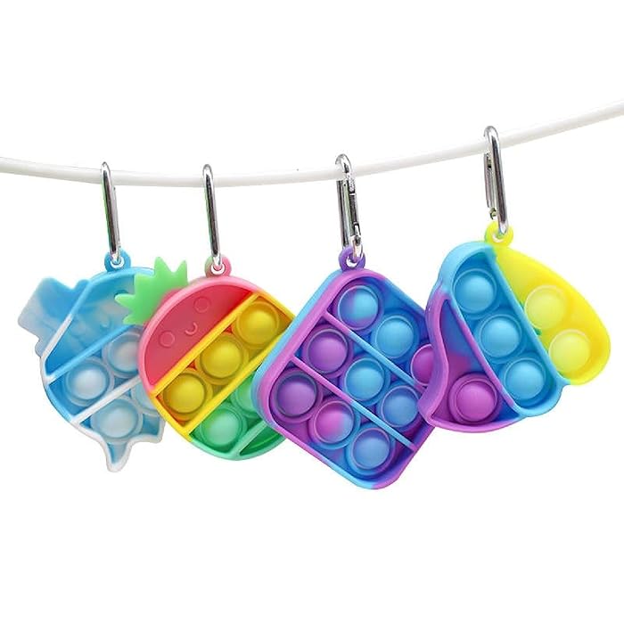 Buy Ligre Mini Pop It Fidget Toys, 4 Pcs Pop It Keychain, Mini Bubble