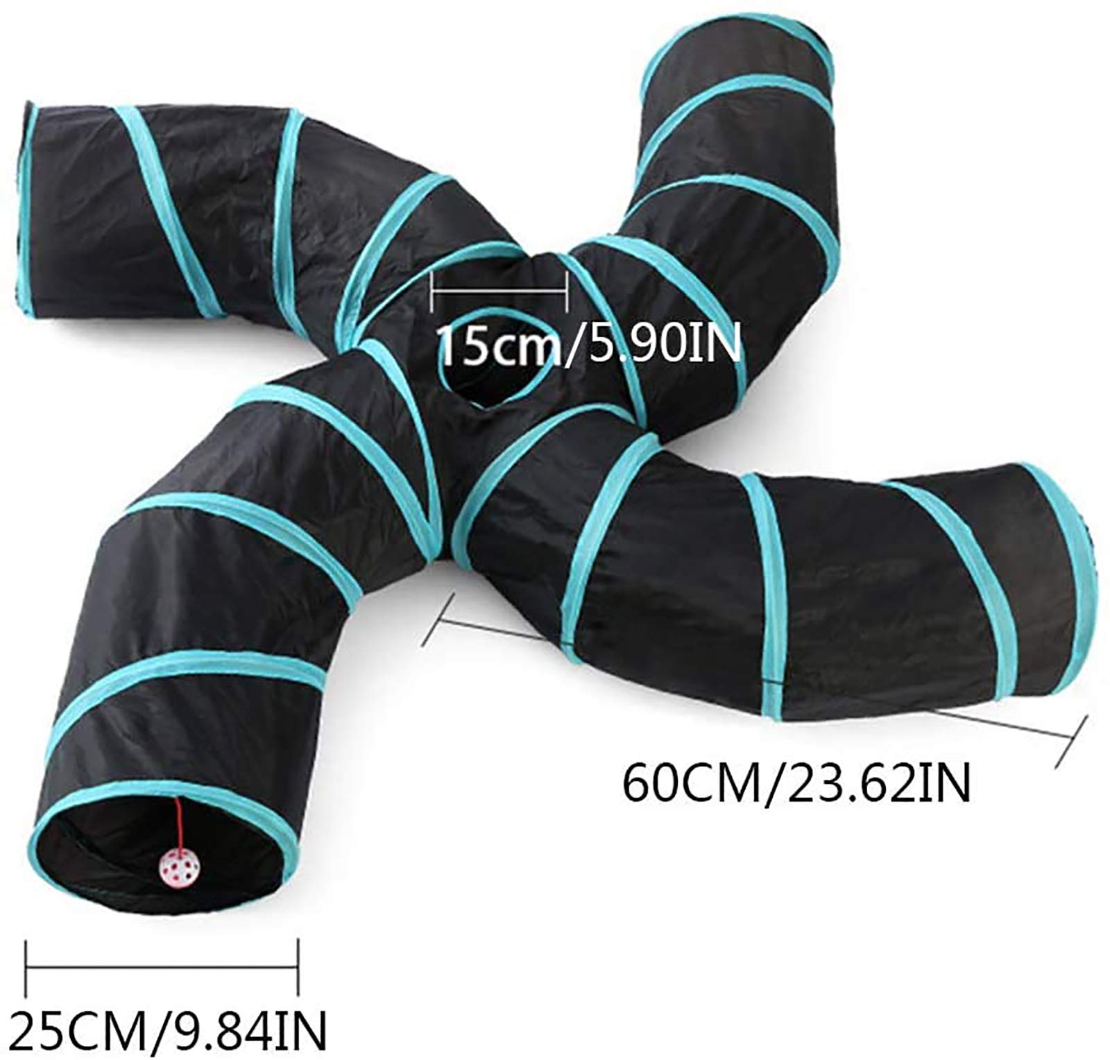 Tunnel De Chat,Tunnel pour Animaux De Compagnie Tunnel pour Chat en Peluche Jouet pour Chat Tunnel De Jeu Pliable Tunnel De Bruissement pour Chats, Chiots, Lapins Et Petits Animaux,5 Tunnel