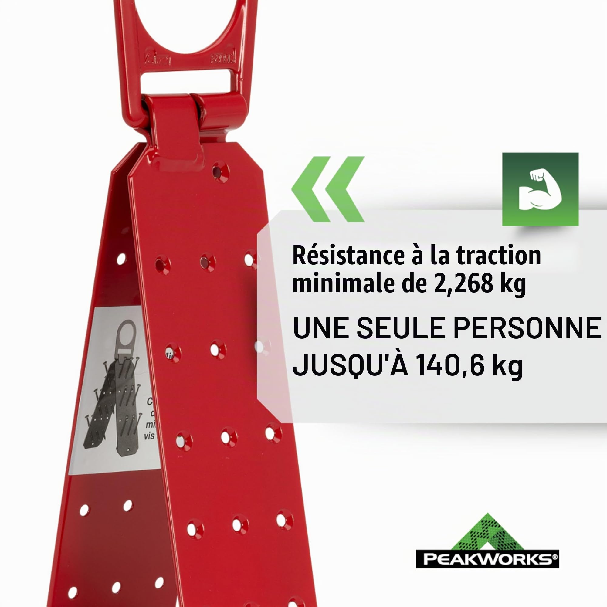 Peakworks Fall Protection V8229100 Industrial/Construction Reusable Roof Anchor Bracket, Hinged, OSHA/ANSI Compliant, Temporary, Red (Anchor Screws Sold Seperately)