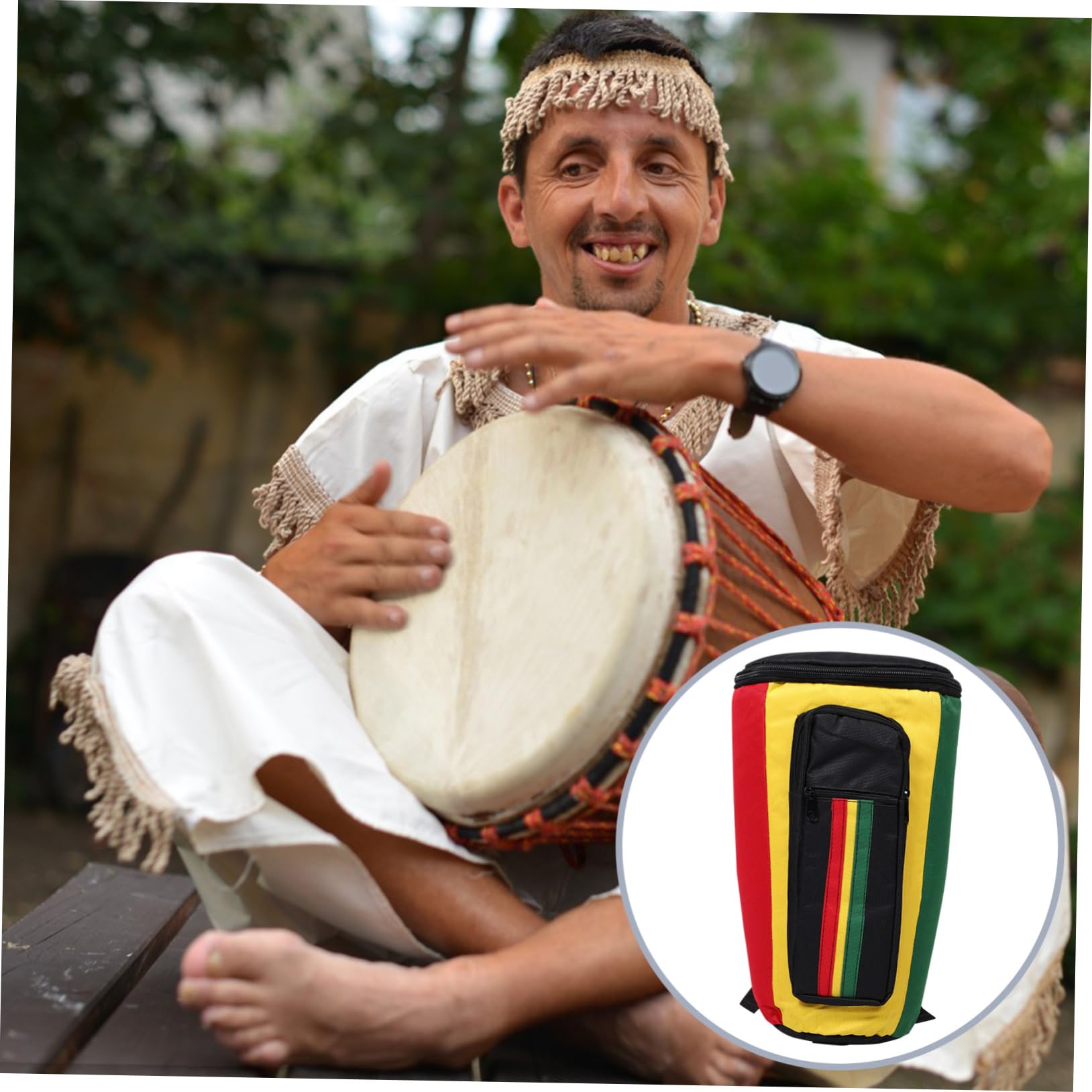 Vaguelly Djembe Tasche aus Oxford Stoff mit Metallverstärkung und Komfortablem Rucksackdesign für Sicheren Schutz und Aufbewahrung Beim Reisen und Schulen