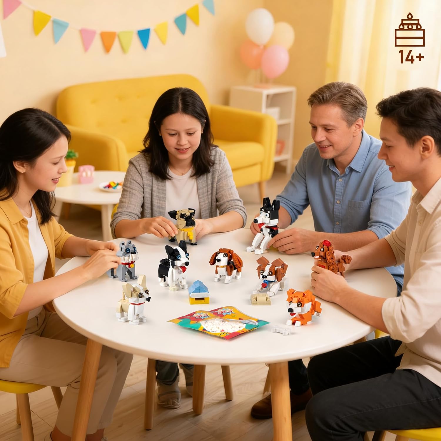 HIGH GODO 9pack Party Favors Mini Dogs Building Set, Adorable Animals Building Set for Goodie Bags Stuffers, Party Favors Birthday Gift for Teens 14+ (1002PCS)