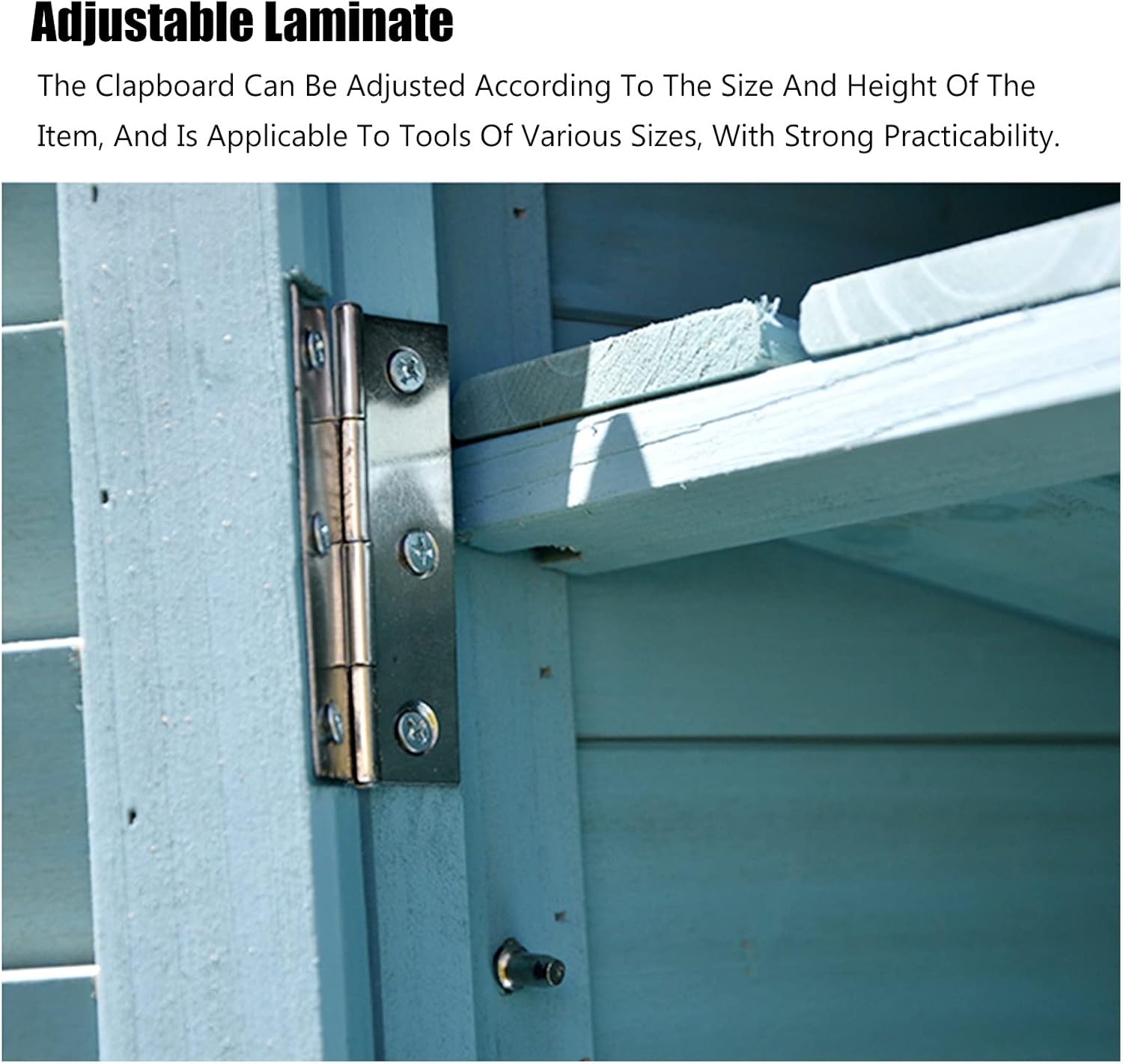 防水屋根付き木製屋外用ツール小屋、高さのある脚付きガーデン収納