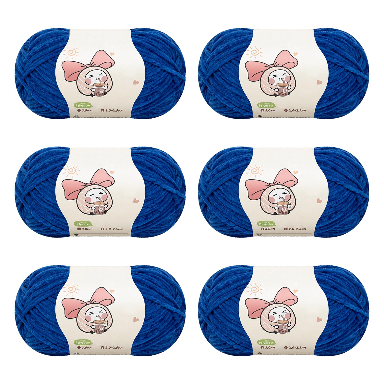 Aeelike Chenille Garn zum Häkeln, 300g Warme Flauschige Fein Wolle zum Stricken, 100% Polyester Superweichem Chenille-wolle, 2,5mm Chenille Häkelgarn für Amigurumi Puppen, Decken, Schals, Meerblau