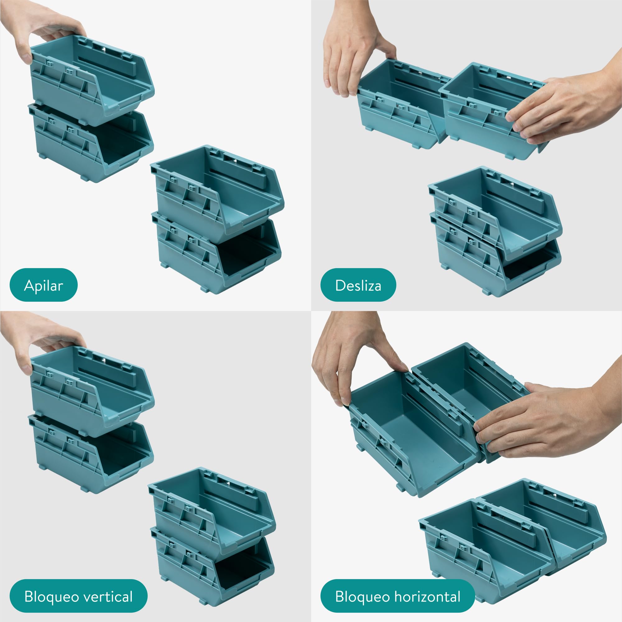Navaris Organizador Herramientas Pared - Set 12x Gavetas de Plastico para Almacenaje Herramientas Taller Tornillos - Organizador Pared para Taller Garaje