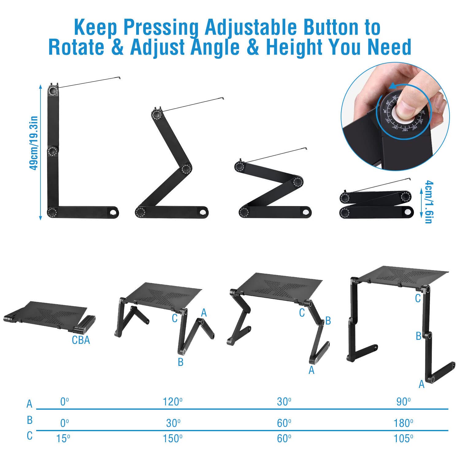 LINTYLE Soporte Para Computadora Portátil Ajustable Para Escritorio, Soporte