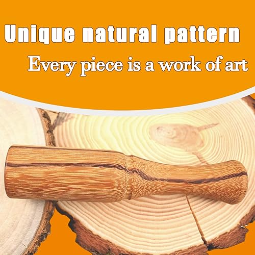 Miniatura 5 de Mazo de madera para tallar madera, mazo de madera de 10 onzas, mango ergonómico y cómodo que reduce la fatiga de la mano, la cabeza de madera de