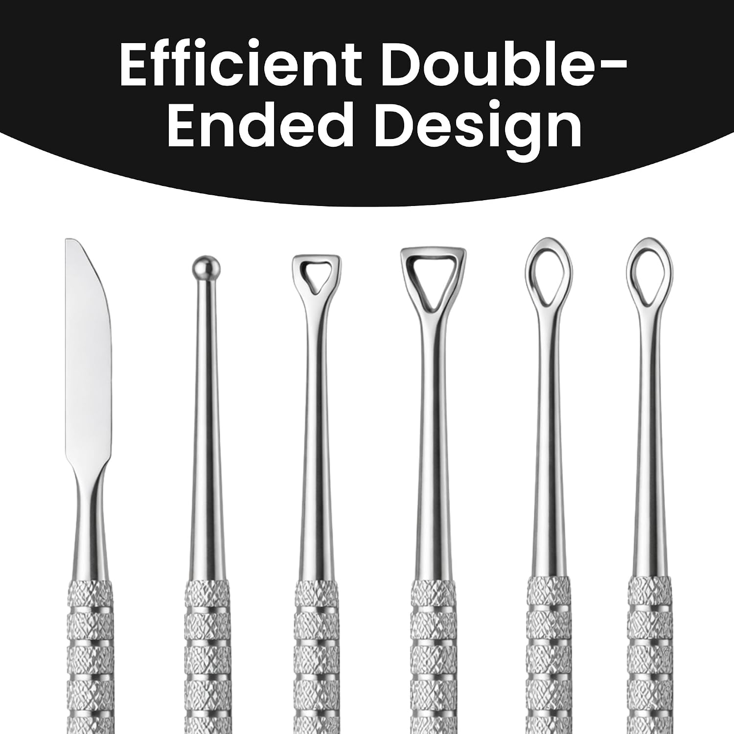 Zyrev 13-Piece Stainless Steel Double-Ended Clay Carving and Sculpting Tool Set with Leather Case (Silver)