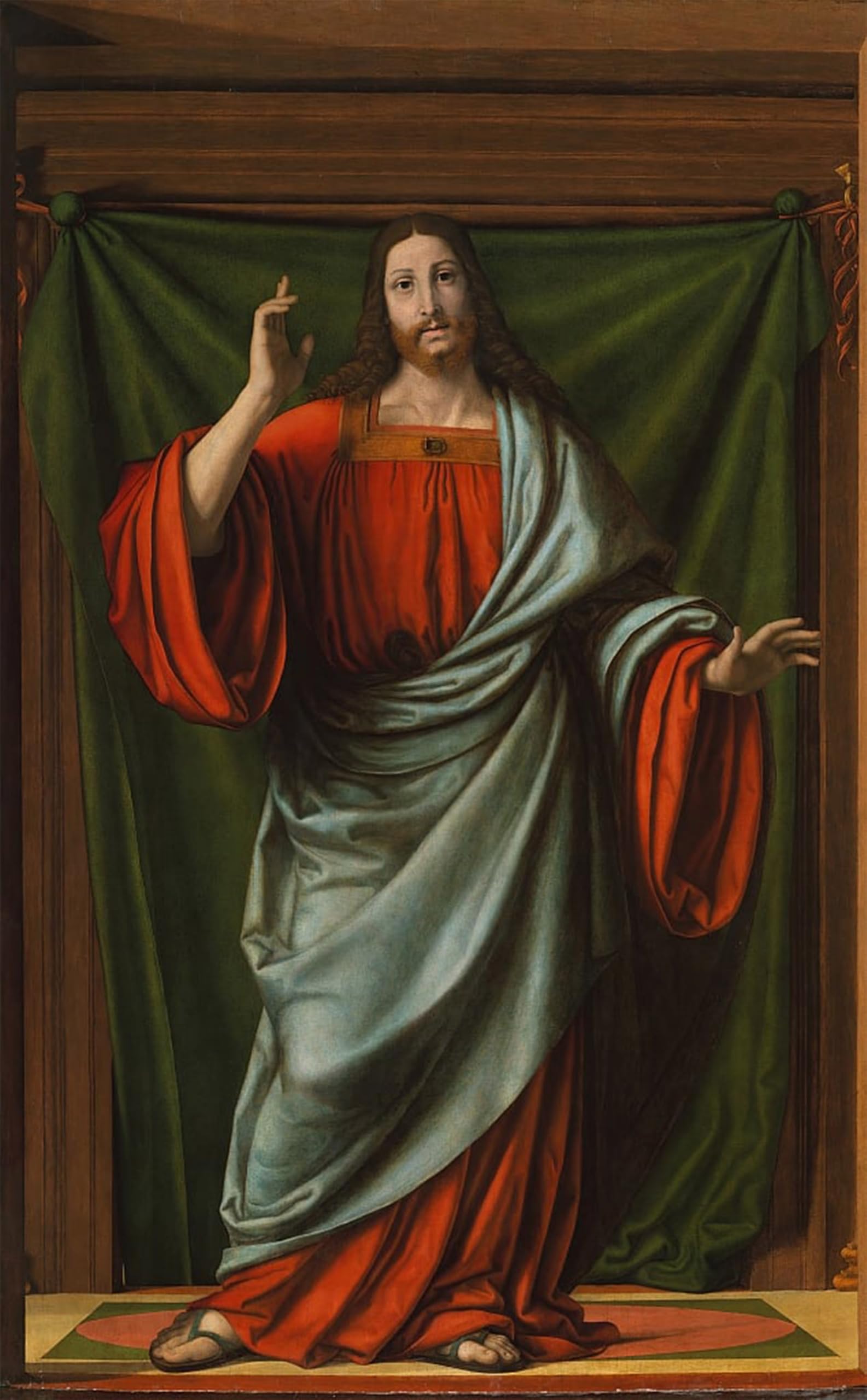 ARTXLXXBN Famous Print Painting Colorful Art Print Christ Blessing by Andrea Solario Canvas Art Decorations for Home Decor 60x90cm