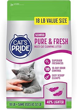 Cats Pride Pure & Fresh Lightweight Scented Clumping Litter 18lb